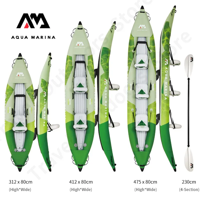 AQUA MARINA BETTA Aufblasbares Kajakboot für 1/2/3 Personen 500D PVC-Paddelboot Angelsegel für Kajak Aufblasbares Kanu mit Sitz Image