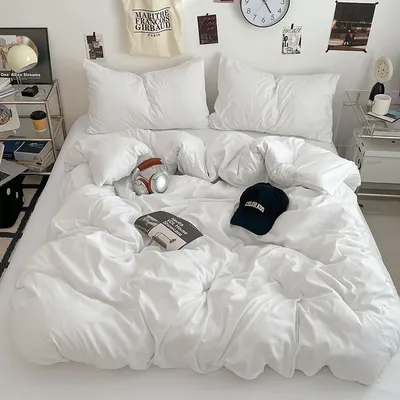 Bettwäsche-Set, hautfreundlicher Stoff, Bettbezug, einfarbig, Bettbezug, Bettlaken, Kissenbezug, Einzelbett, Doppelbett, King-Size-Bett, Queen-Size-Bett, Twin-Size-Größe