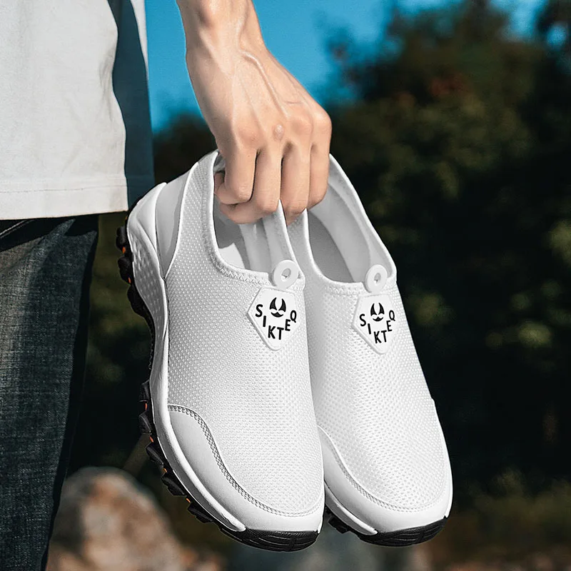 YRZL Herren-Loafer, atmungsaktive Mesh-Sneaker, leichte Slip-on-Schuhe, bequeme, lässige Wanderschuhe, rutschfeste Wanderschuhe für Herren