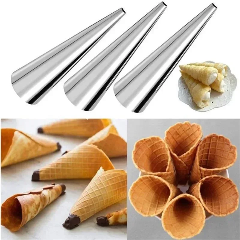 23Pcs Edelstahl Backen Kegel Horn Gebäck Rolle Kuchen Form Cookie Croissants Rohre Backen Werkzeug Home Küche Dessert Gadgets