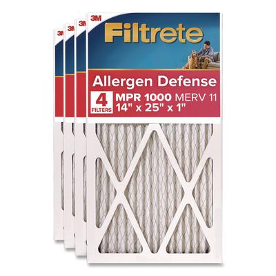 Filtrete Allergen Defense Air Filter, 12 x 25, 4/Carton (MMM98044CA) Case of 4 Filtrete™ Air Purifier and Humidifier Accessories