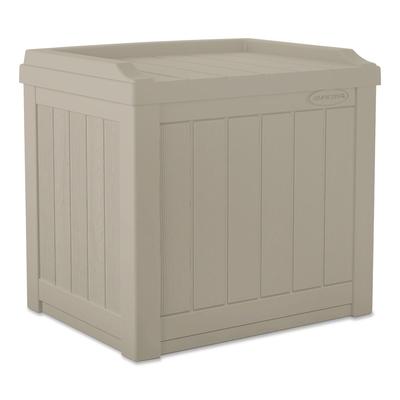 Suncast Small Deck Box with Storage Seat, 2.94 cu ft, 22 x 17 x 20.5, Light Taupe (SUASS601) Each Suncast® Suncast Sheds and Deck boxes