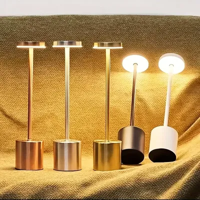 Table Lamp Modern LED I-shaped Desk Lamp Rechargeable Touch 3 Colors Desk Lamp Restaurant Bar Bedroom Decoration Atmosphere Lamp