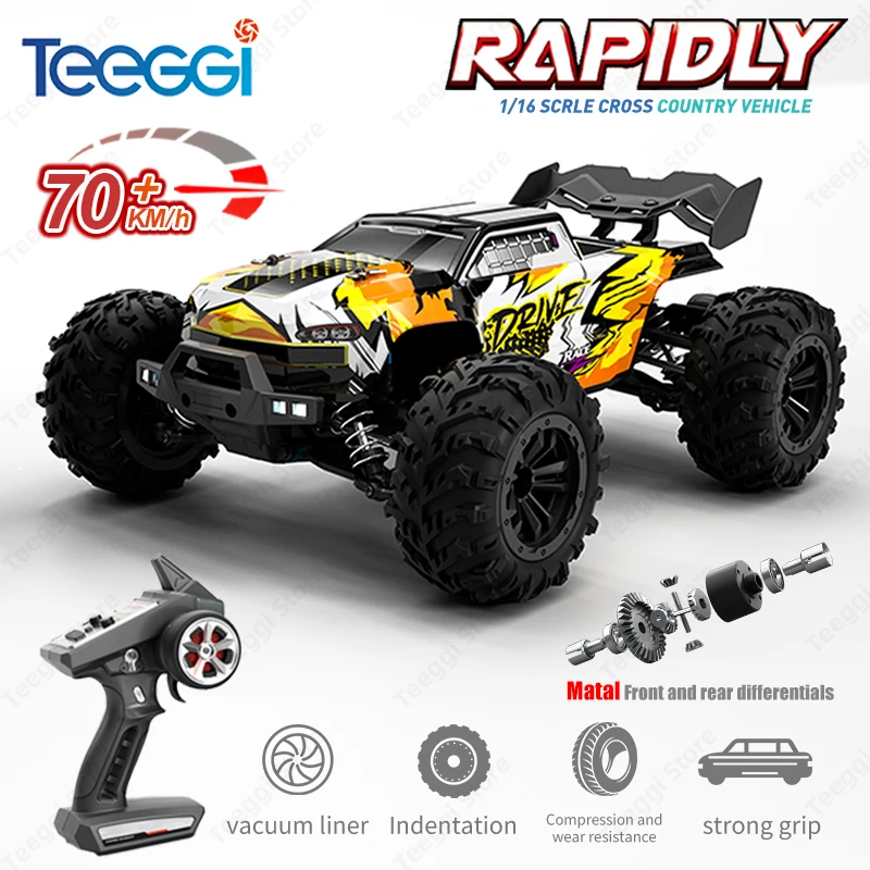 Voiture RC haute vitesse 16102 PRO 1:16, avec dérive de lumière LED 70 KM/H 4WD 16101 pro RC, voiture tout-terrain Monster Truck, jouet pour cadeaux pour enfants