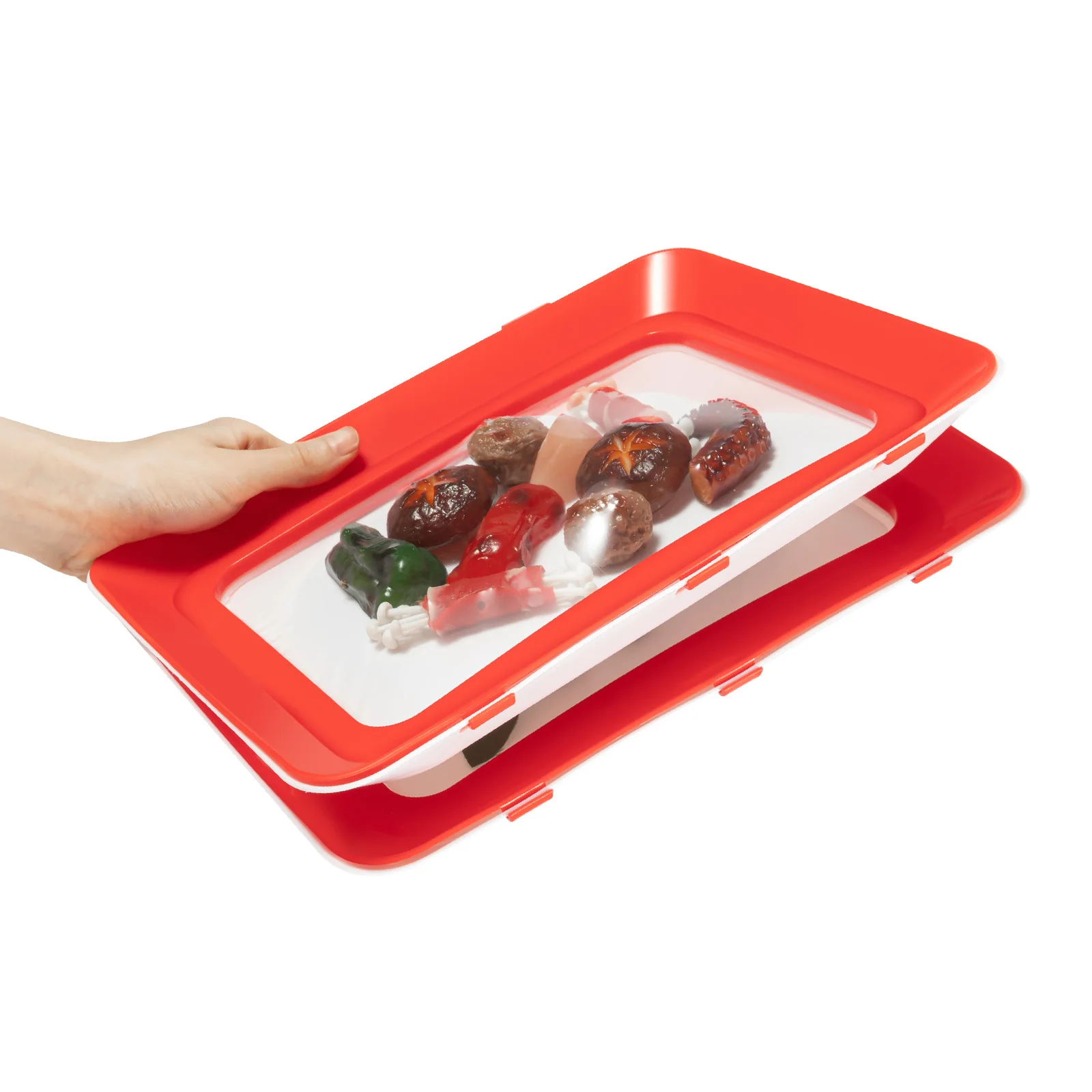 Plateaux de conservation des aliments sous vide, planche à clapet, réfrigérateur, conservation des aliments frais, 4 pièces, 6/8 pièces