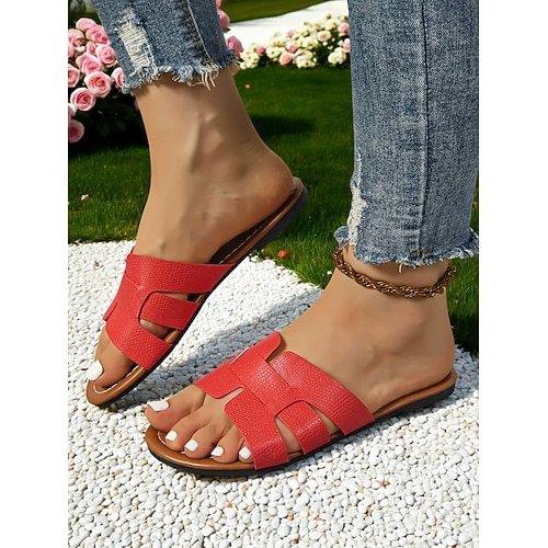 klassische Slide-Sandalen für Damen – vielseitiges und bequemes Schuhwerk für den Strand und entspannte Sommerausflüge Image