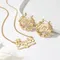 Zciti Personalized Name Jewelry Set Crown Earrings Necklace Stainless Steel Jewelry 18k Gold Plated