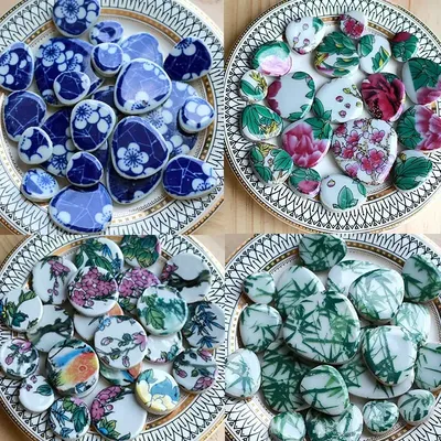 100g DIY Ceramic Mosaic Tiles Glass Mirror Handmade Ornaments Tiles Wall Crafts Colorful Crystal for
