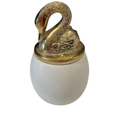 Anthropologie Accents | Illumi Ceramic Jar With Gold Swan Lid Pomegranate Spike Candle 7.4 Oz | Color: Gold/White | Size: 7.4 Oz