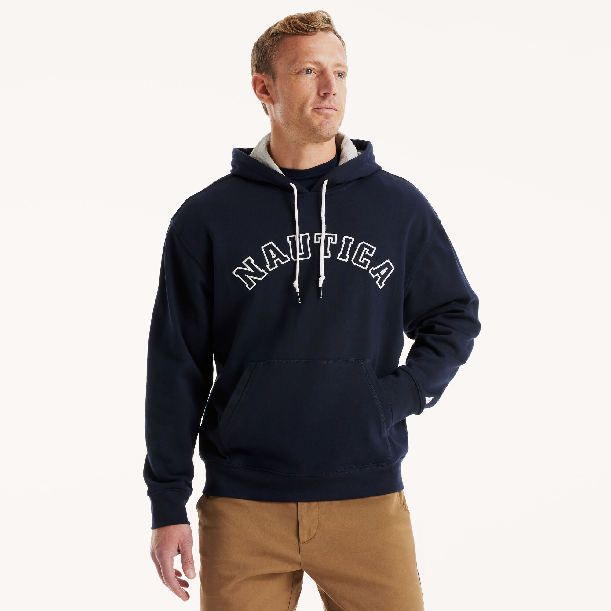 Nautica Men's Fleece Logo Hoodie 401 (Navy), 3XL