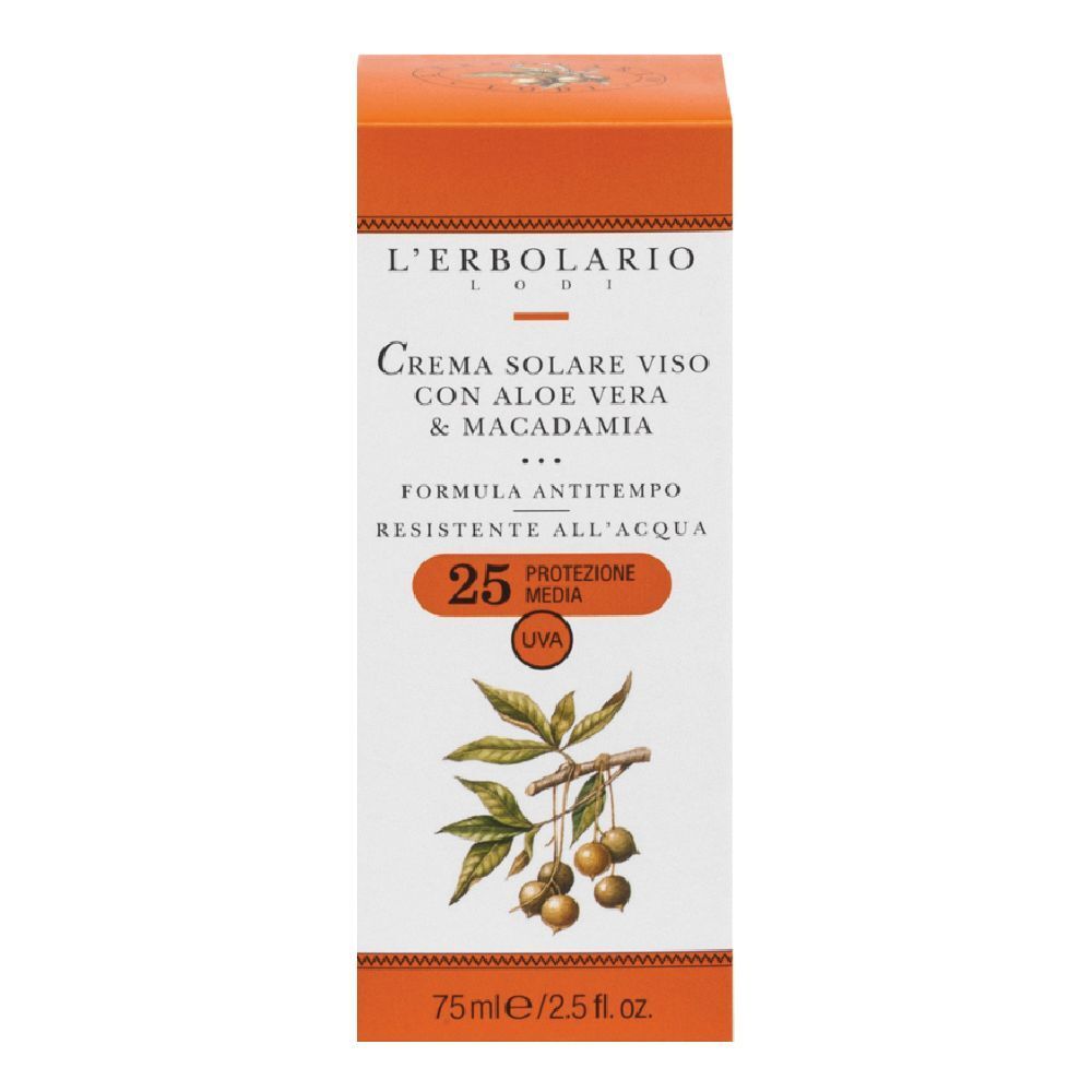 L'Erbolario - Crema solare viso aloe e macadamia SPF 25 75 ml