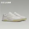 DESAI Leder-Skateboard-Schuhe, weiße Schuhe, Herren-Freizeitschuhe, höhenvergrößernde Schuhe