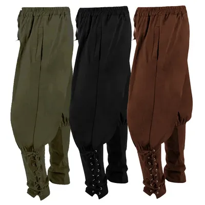 Piratenhose für Herren, Cosplay, Renaissance, mittelalterliche Gothic-Hose, Piratenkostüm, Hose für Herren, Übergröße 3XL Image