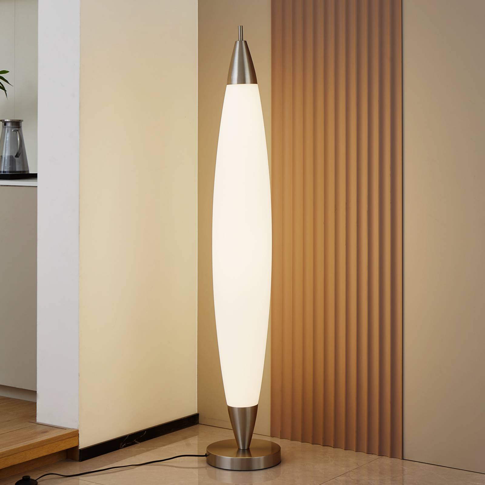 LED Stehlampe Tarell Lucande, dimmbar, weiß / opal, für Wohn- / Esszimmer, Kunststoff, Modern, LED Stehlampe