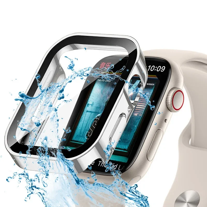 Wasserdichter harter PC-Displayschutz für Apple Watch 10, 9, 8, 45 mm, 44 mm, 42 mm, 46 mm, 49 mm, vollständige Gehäuseabdeckung für IWatch Ultra 7 SE 6 5 Image