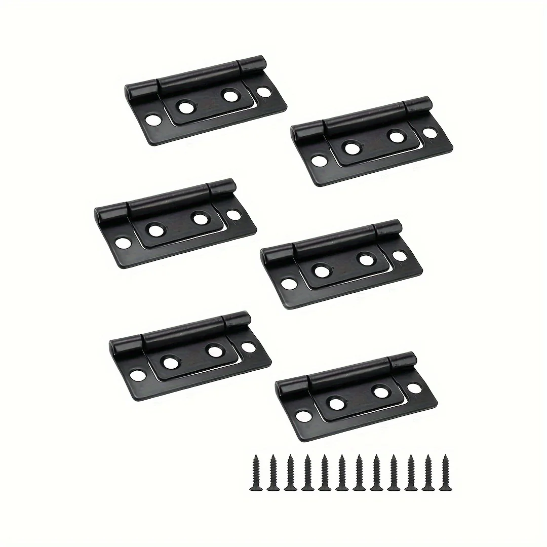 10 Stück robuste, nicht Einsteckscharniere, 5,1 x 6,1 cm, rostfreie Schrankscharniere mit Schrauben für Möbeltür, Kleiderschrank (einfache Installation) Image