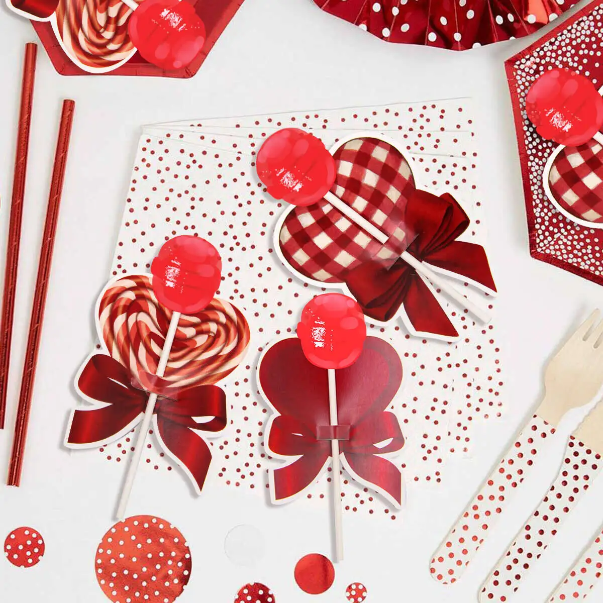 48 Stück Karton Weihnachten Lutscher Karten Engel/Weihnachtsmann/Lebkuchenmann Süßigkeitenhalter für frohe Weihnachten Party Kinder Süßigkeiten Verpackungen Image