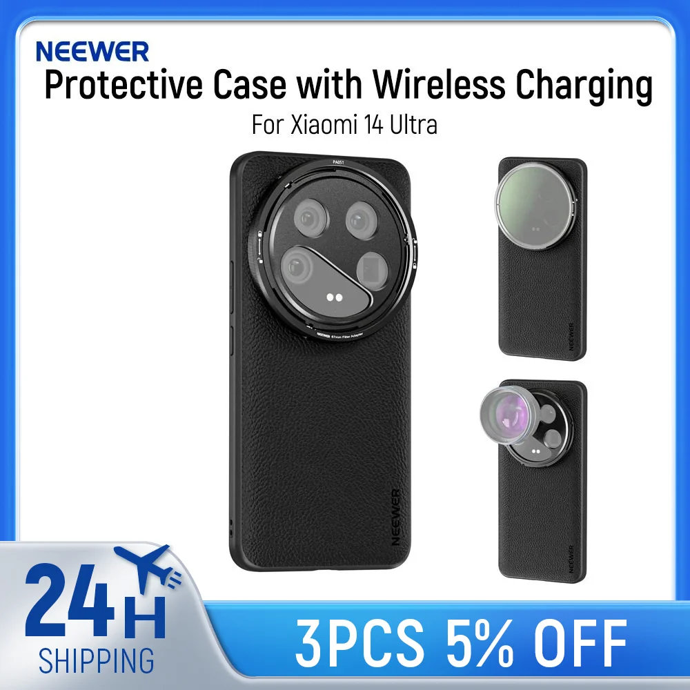 Neewer 14 Ultra Schutzhülle mit kabelloser Aufladung, 17 mm Objektivhalterungen und 67 mm Filteradapter, TPU + PC für Xiaomi 14 Ultra Image