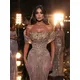 Luxury Sequins Mermaid Celebrity Dresses Off Shoulder Women Evening Dress Arabic Wedding Party Gowns Robes De Soiree Customized