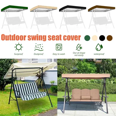 Swing Canopy Top Cover Seat Chair Waterproof Replacement Garden Outdoor Bench Patio Swing Canopy