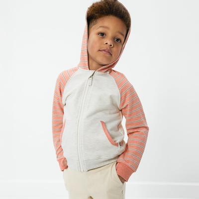 Coral Stripes Zip Hoodie - 3T