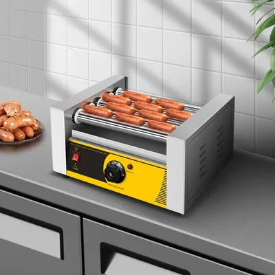 Stainless Steel Hot Dog Machine - Delicious Snack Maker with 5/7/10 Rollers - Perfect for Making