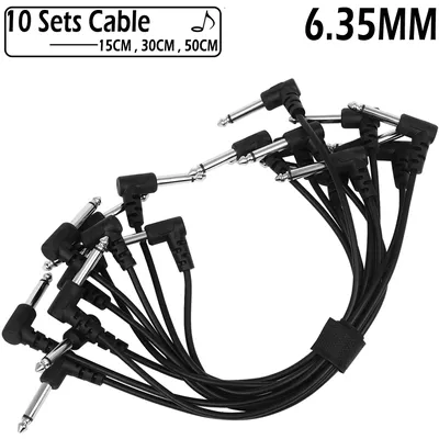 Guitar Effects Pedal Cables 10Pcs 15cm/30cm/50cm Audio Connection Cables Standard Pack Universal