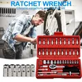 46 pz Set di bussole Strumento di riparazione auto Chiave a cricchetto Set di chiavi a bussola per nottolino Cacciavite Kit di strumenti professionali per la lavorazione dei metalli