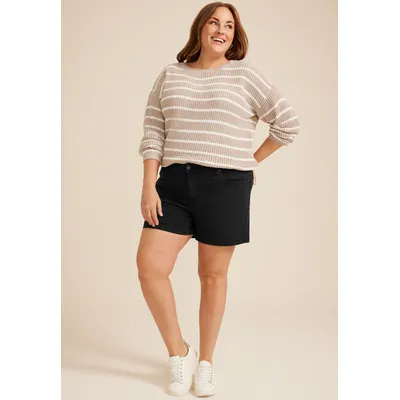 Maurices Plus Size Jeans Women's Jeans Black High Rise 5In Shorts Size 14W