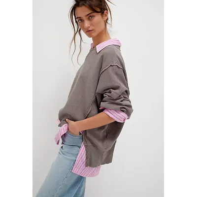 We The Free Camden Sweatshirt at Free People in Phantom Heather, Size: Medium
