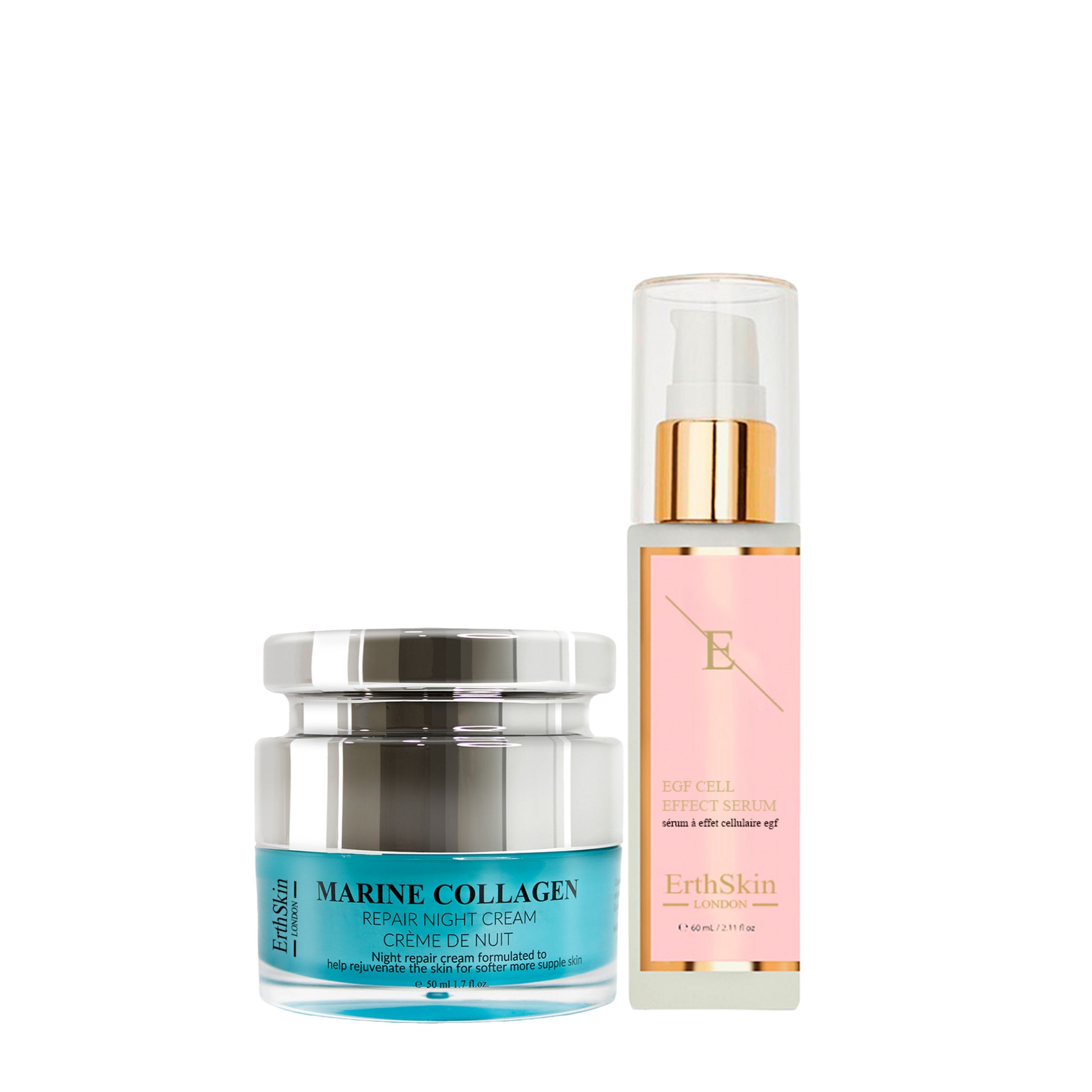 ErthSkin London SIERO EFFETTO CELLULARE EGF +Crema notte al collagene