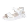 Keilsandalette WALDLÄUFER "H-DINA", Damen, Gr. 5,5 (38,5), silber (silberfarben), Nappaleder, metallic, Basic, Schuhe, Sommerschuh, Klettschuh, Bequemschuh in Komfortweite H (= sehr weit)