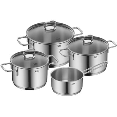 Topf-Set SILIT "Alicante", grau (edelstahl), B:30cm H:22,5cm L:52,5cm, Töpfe, Silitherm-Allherdboden, induktionsgeeignet, spülmaschinengeeignet Image