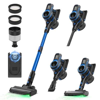 Cordless Vacuum Cleaner,HEPA Filter,Side Light,Max 55Mins,for Pet Hair,Hard Floors & Carpets,Full Touch Screen