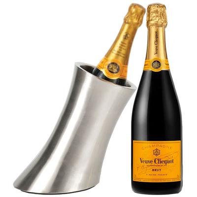 "Veuve Clicquot & Stainless Steel Convex Bottle Chiller - France"