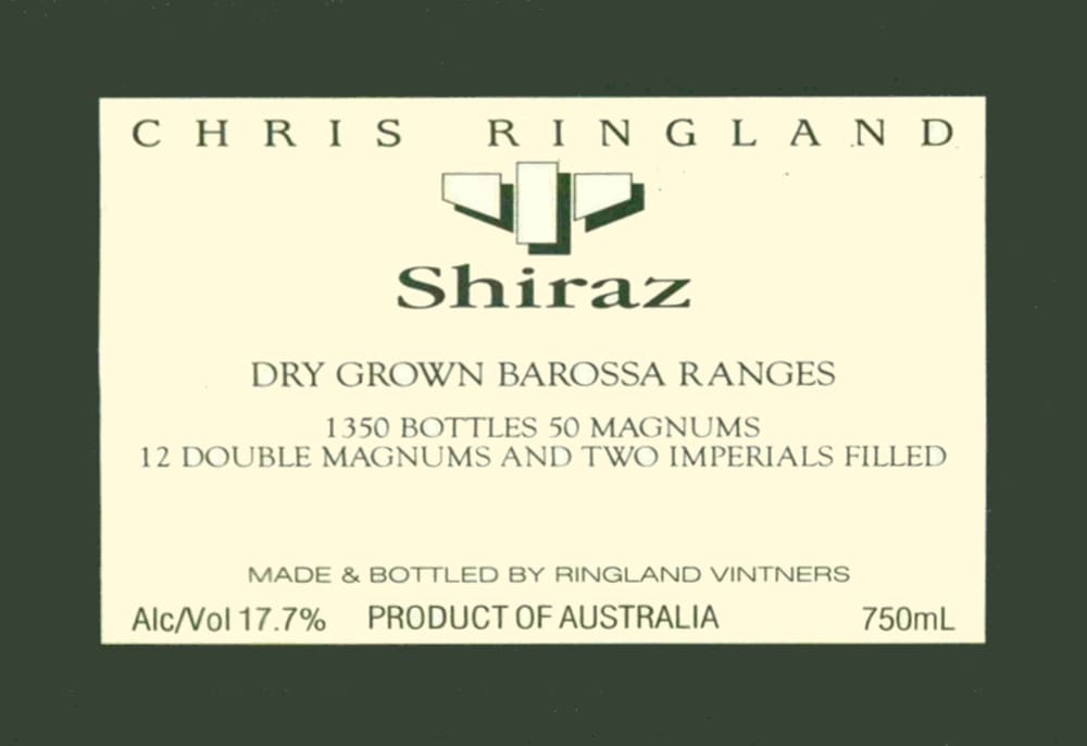 "Chris Ringland Three Rivers Dry Grown Shiraz (3 Liter) 2006 Red Wine - Australia"
