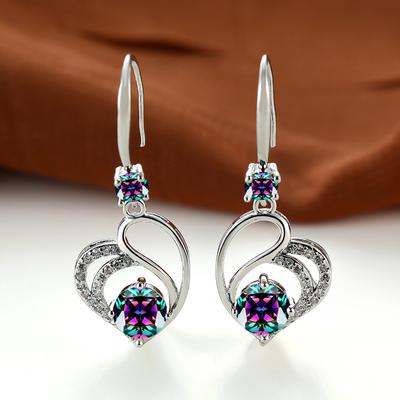 TEMU Love Heart Female Earrings For Women Dainty Jewelry Vintage Wedding Earrings Image