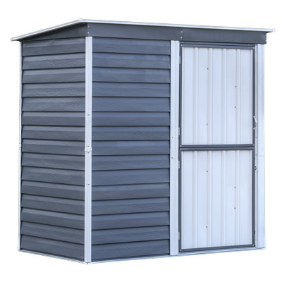Arrow Shed-In-A-Box Steel Shed 6 x 4 Ft. In Galvanized Charcoal/Cream