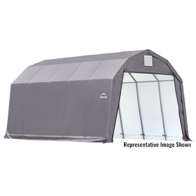 Shelterlogic Sheltercoat Barn Style Garage (All Options), 12 x 20 x 9 ft. / Grey