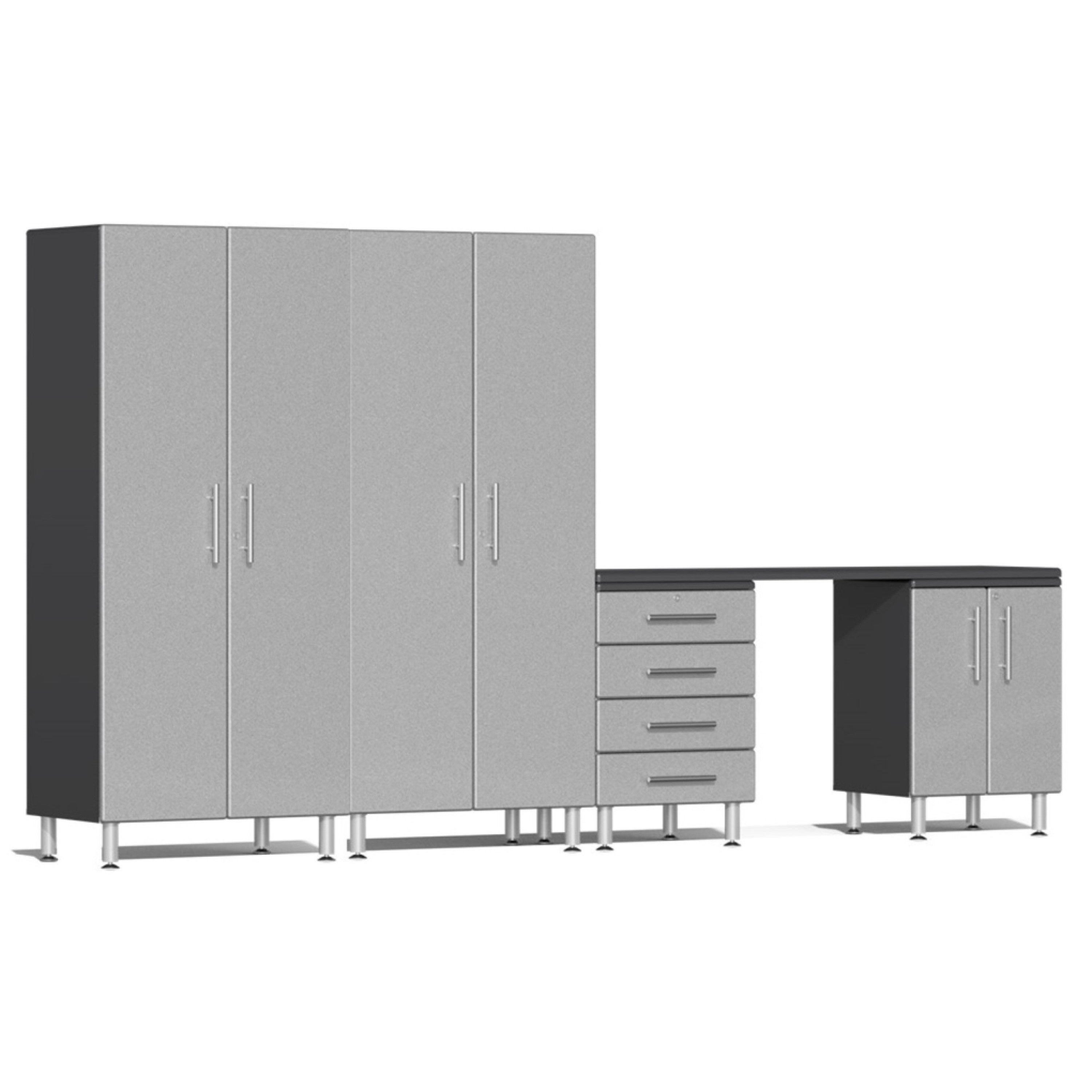 Ulti-MATE Garage Workbench With Drawers, 5-Piece With Recessed Worktop, Stardust Silver