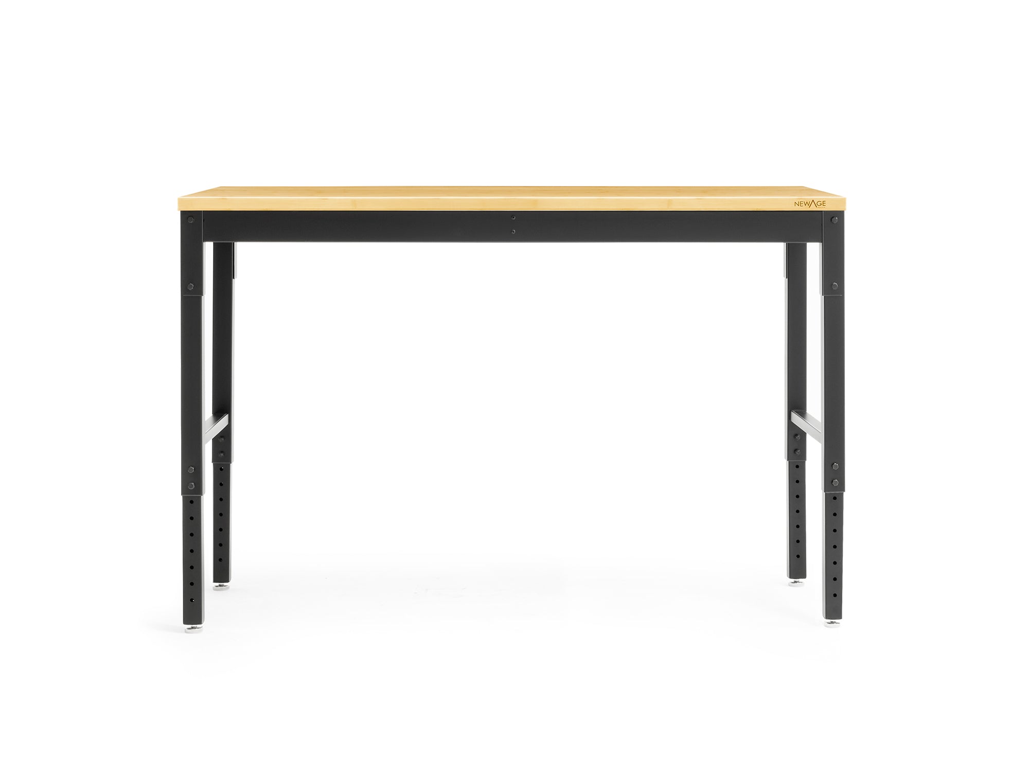 Newage Products Pro 3.0 Series 56 Adjustable Workbench, Black / Bamboo Worktop