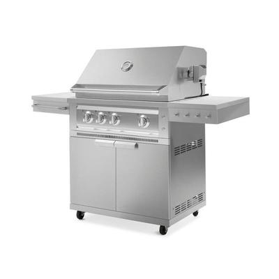 Newage Products Outdoor Kitchen Stainless Steel 2-Piece Grill Cart with Platinum Grill, 33 / Natural Gas (NG)