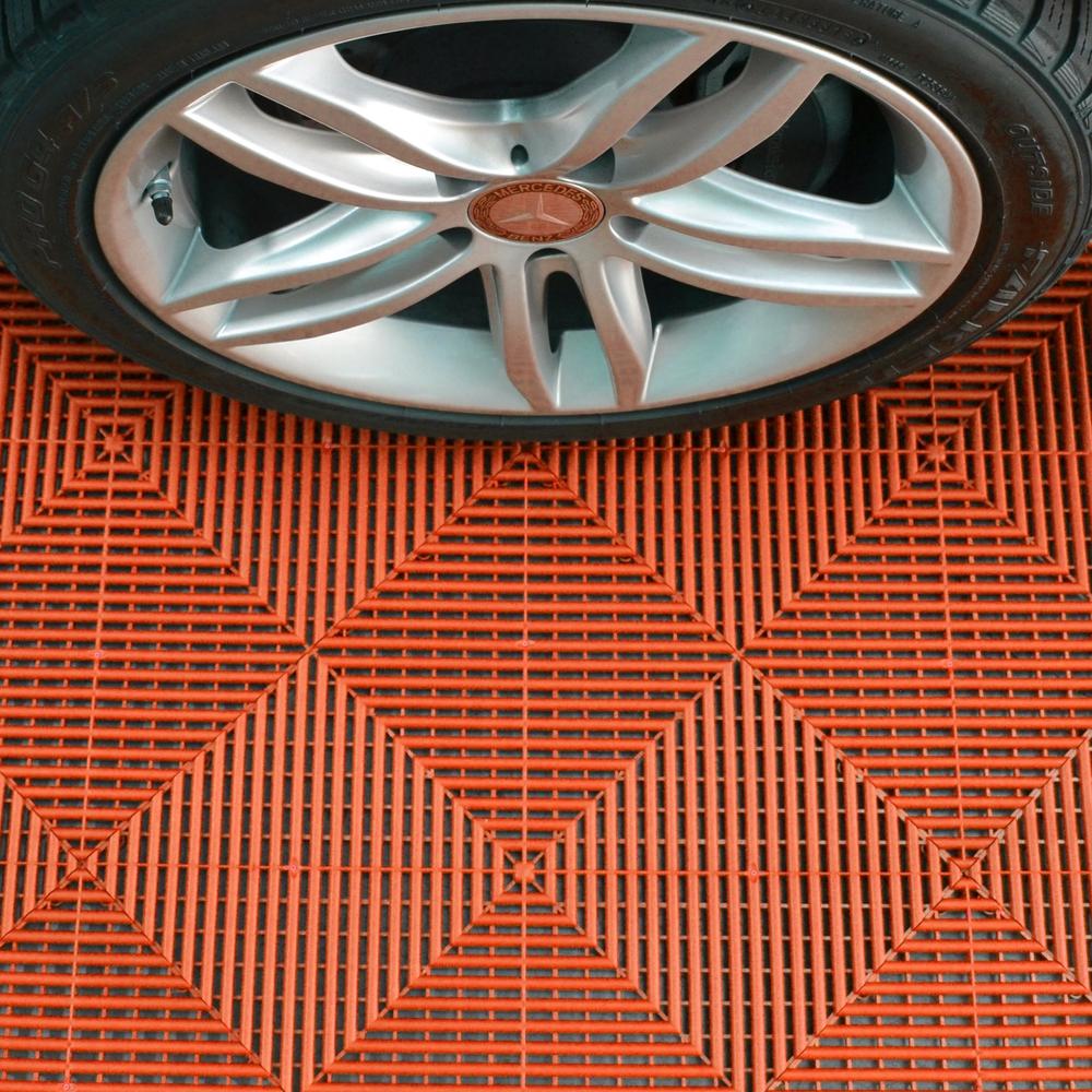 Swisstrax Tropical Orange Ribtrax Pro Garage Floor Tiles (6 Pack)