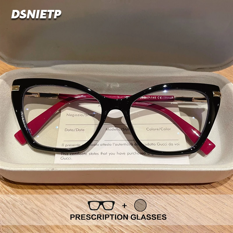 ISLINO Anti-Blaulicht-Lesebrille für Damen, Katzenauge, Myopie, photochrome Brille, 2025, Hyperopie, individuelle Brillen Image