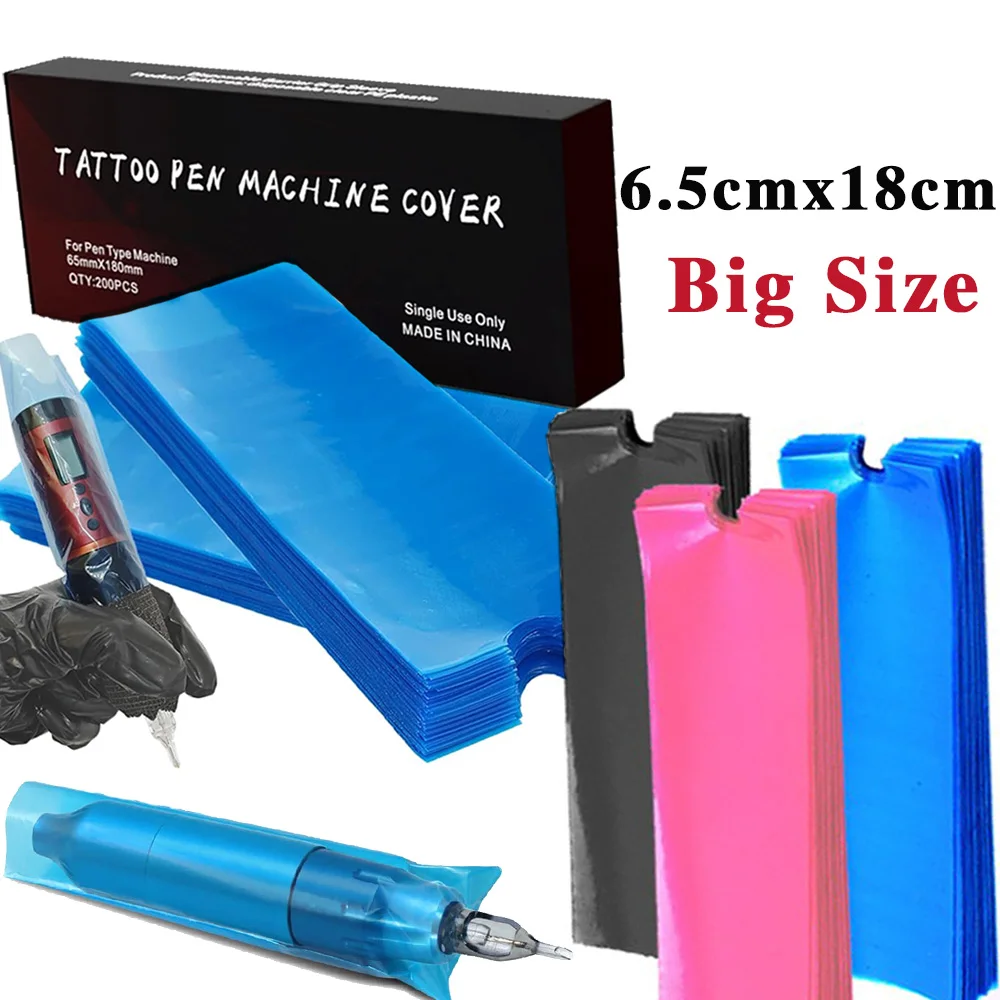 200/100PCS Große Größe Tattoo Maschine Stift Taschen Patrone Filter Stift Clip Ärmeln Einweg Tattoo Schnur Abdeckungen Tattoo zubehör Image