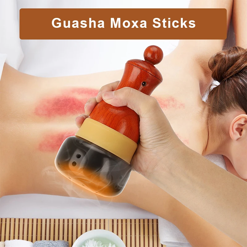 Wermut Therapie Massager Heißer Flache Stein Warm Moxibustion Topf Haut Schaben Massage Ganze Körper Zurück Schaben Moxa-Stick Image