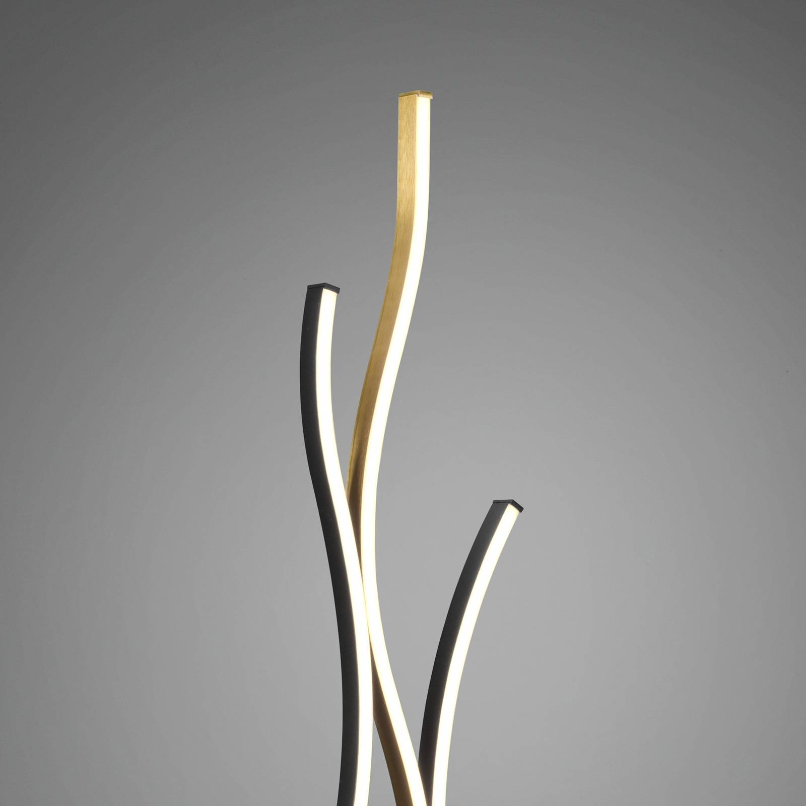 Trio Lighting LED Stehlampe Blaze, dimmbar, messing / gold, für Wohn- / Esszimmer, Metall, Modern, LED Stehlampe