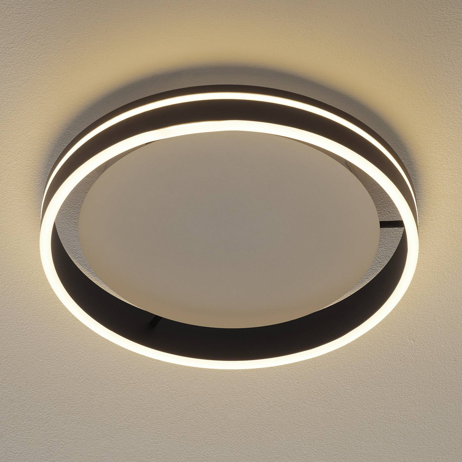 Q-Smart-Home Paul Neuhaus Q-VITO LED-Deckenlampe 40cm anthrazit Q-Vito, dimmbar, schwarz, für Wohn- / Esszimmer, Metall, Modern, Smart Home Deckenlampe