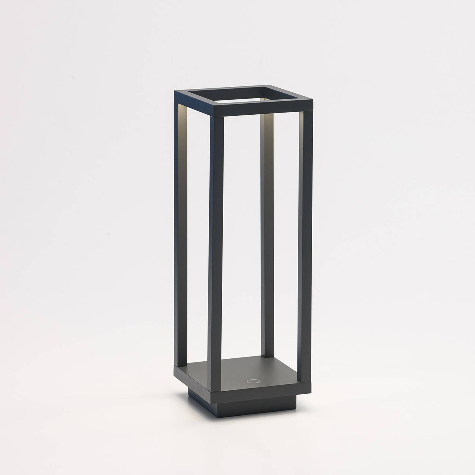 Zafferano Home LED-Akku-Laterne IP54 dunkelgrau Home, dimmbar, alu / grau / zink, für Wohn- / Esszimmer, Aluminium