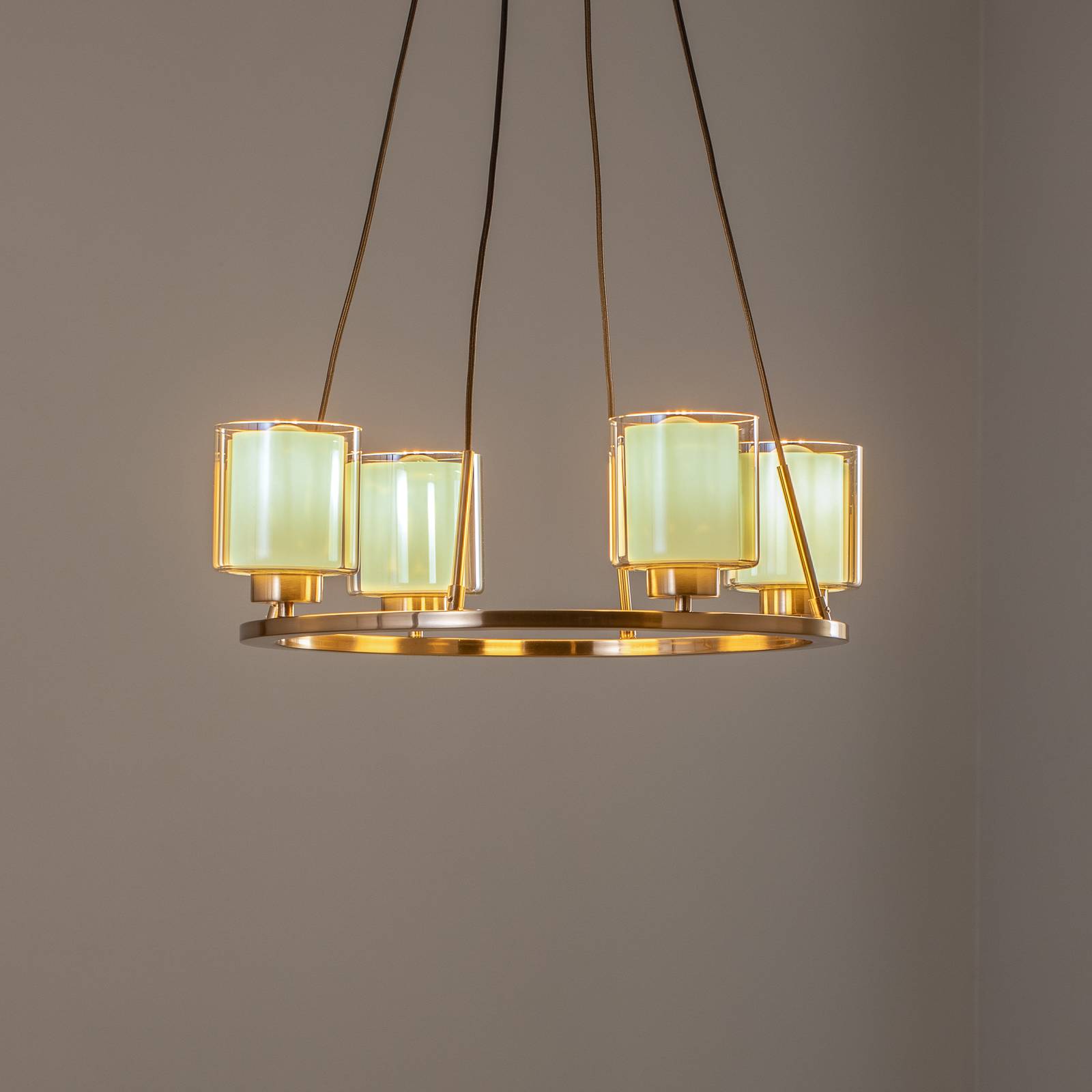 Kronleuchter Lucea, dimmbar, bronze / altmessing, für Wohn- / Esszimmer, Metall, Kronleuchter